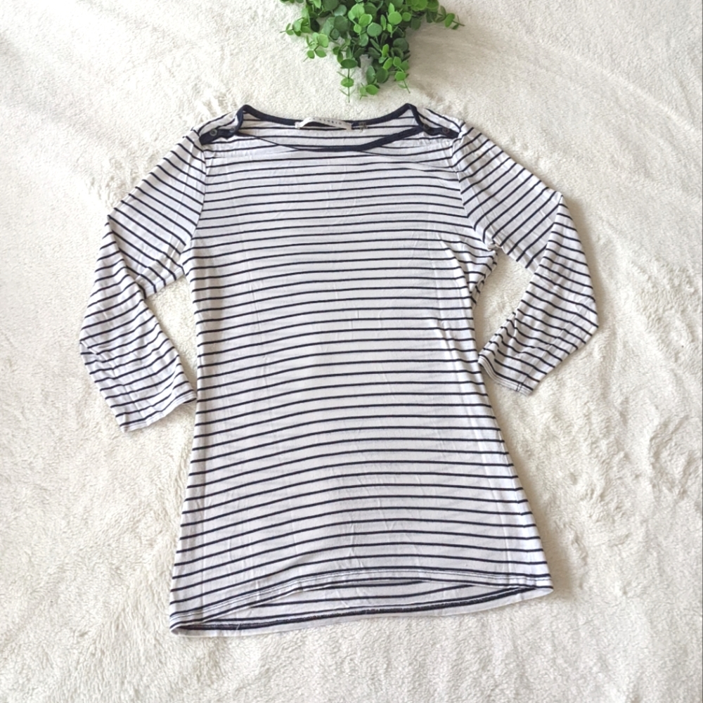 🌷3/15🌷 Max Studio Striped 3/4 Sleeve Tee Size S